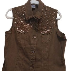DG2 by Diane Gilman Jean Vest Olive Large